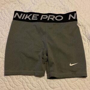 Nike Pro Charcoal Shorts with Black Waistband